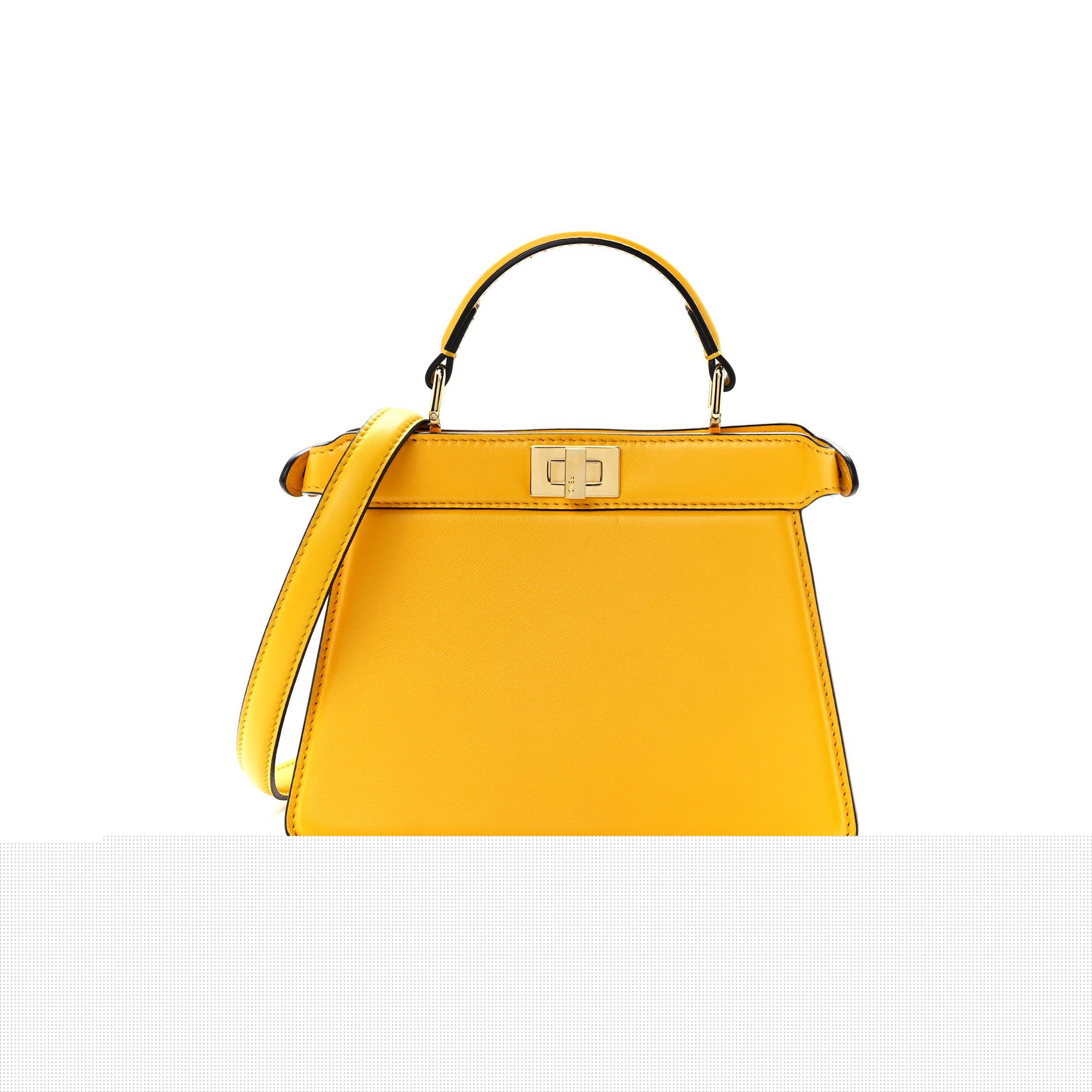 FENDI SHINY NAPPA PETITE PEEKABOO I SEE U SATCHEL MIMOSA (20*15*9cm)